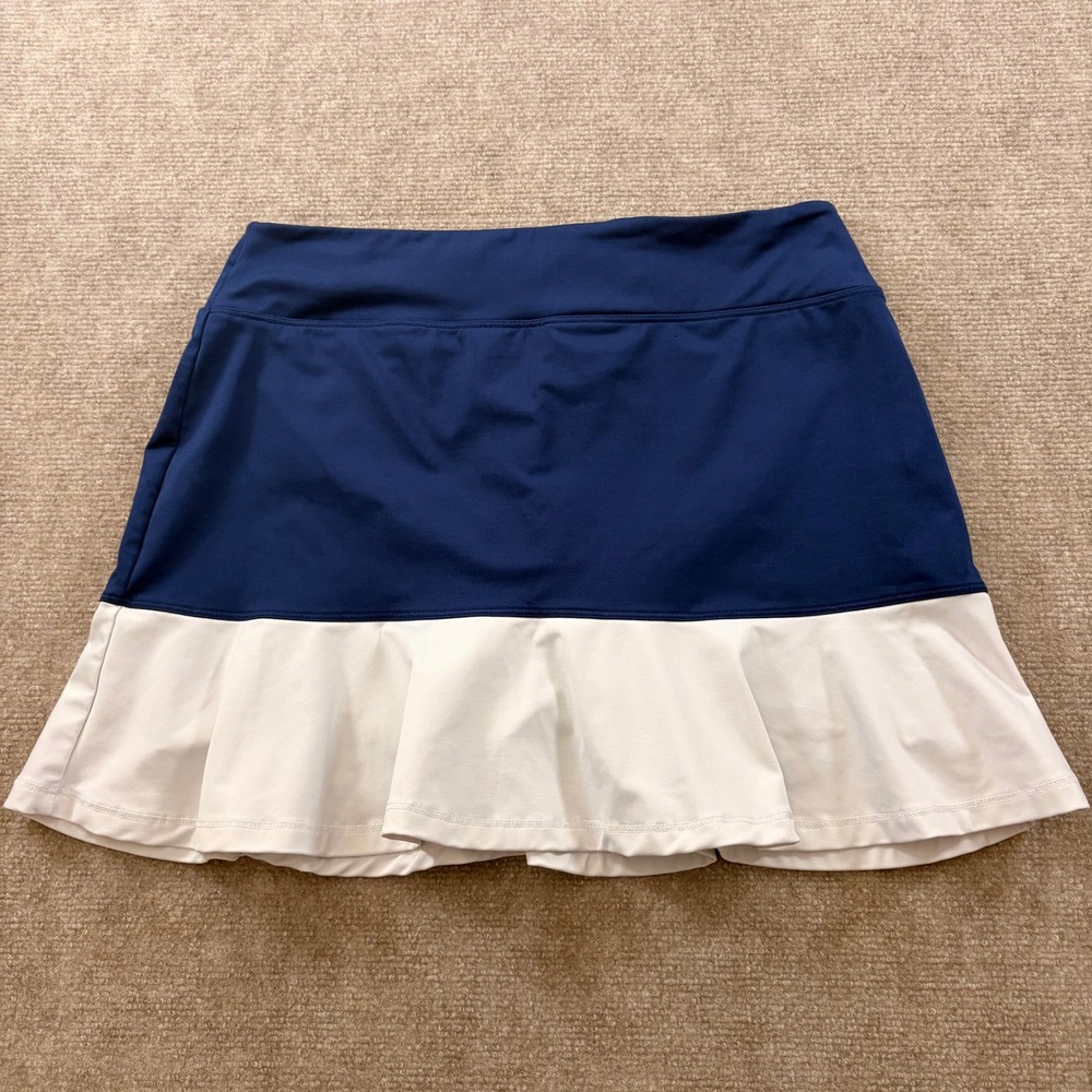 Vineyard Vines Navy and White Ruffle Hem Performance Skort